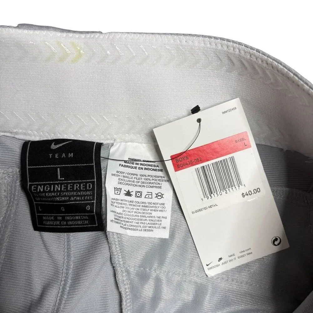 Nike Baseball Pants Gray Boys Size Large New WIth Tag